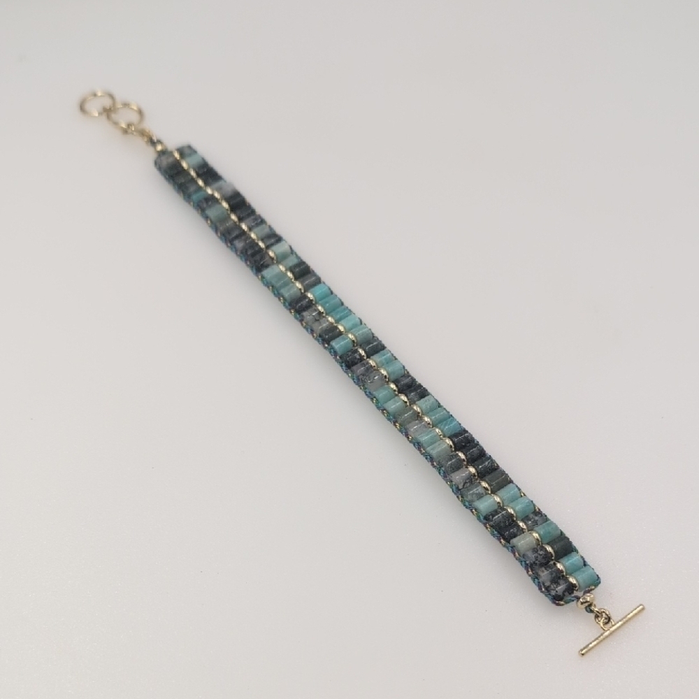 Kendra Scott Teal and Charcoal Beaded Bree Bracelet - Picture 6 of 7